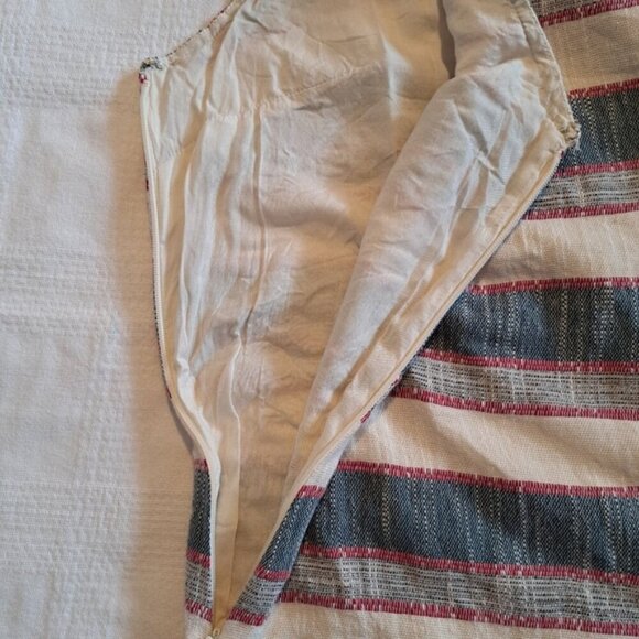 Holding Horses Anthropologie striped lined shift dress womens size 4 mini fringe - Picture 5 of 7